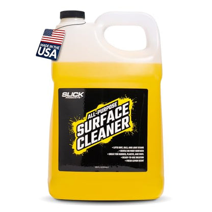Slick Products All-Purpose Surface Cleaner – Heavy-Duty Interior & Exterior Car Cleaner for Vinyl, Plastic, Rubber, Carpet & Upholstery – Ready-to-Use Formula with Fresh Lemon Scent – 128 oz. - size: 128 Fl Oz (Pack of 1)