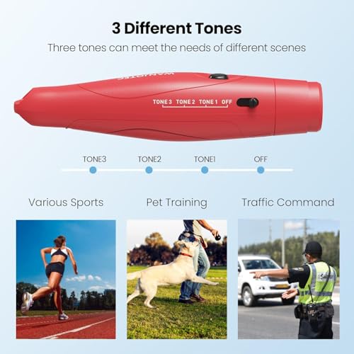 Electronic Whistle 3 Pack, 3 Adjustable Tones, Maximum Volume 130dB Handheld Emergency Whistle for Referees, Sports, Outdoor Sports Whistle with Lanyard