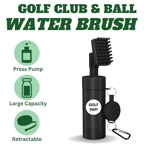 Golf Club Cleaner Brush Kit – Golf Club Cleaning Accessories Include Spray Bottles, Towels, Brush Covers & Retractable Clips – Must-Have Golf Gifts for Clean Shots (1 & 2 Pack)