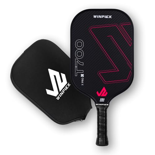 Pickleball Paddle, T700 Raw Carbon Fiber Pickleball Paddle, Thermoformed Pickleball Racket with 16 MM Polypropylene Honeycomb Core, Non Slip Grip, More Control & Power, USAPA Approved