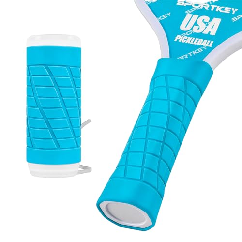 Pickleball Paddle Grip with Quick-Pull Installation Design, 5.2” Enhanced Pickleball Overgrip, Comfort grip, Reduce Vibration, Improve Accuracy, Premium Pickleball Tennis Accessories - color: Blue