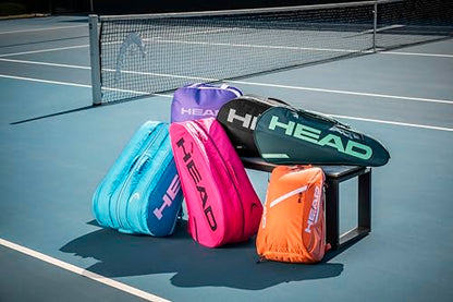 HEAD Tour Racquet Bag M (6R) Tennis Bag - Holds Up to 6 Racquets, CCT+ Climate Control Technology, 2 Main Compartments, Shoe Pocket & Backpack Carry System - color: Purple
