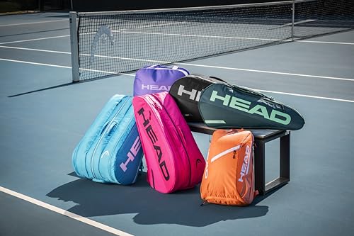 HEAD Tour Racquet Bag M (6R) Tennis Bag - Holds Up to 6 Racquets, CCT+ Climate Control Technology, 2 Main Compartments, Shoe Pocket & Backpack Carry System - color: Green