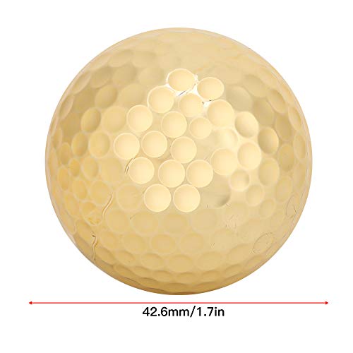 Golden Golf Balls, Pack of 4, Portable Double Layer Gold Plating, Professional Practice Balls for Golfers, Lovers, Beginners