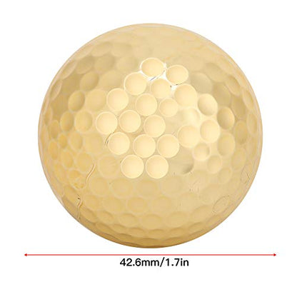 Golden Golf Balls, Pack of 4, Portable Double Layer Gold Plating, Professional Practice Balls for Golfers, Lovers, Beginners