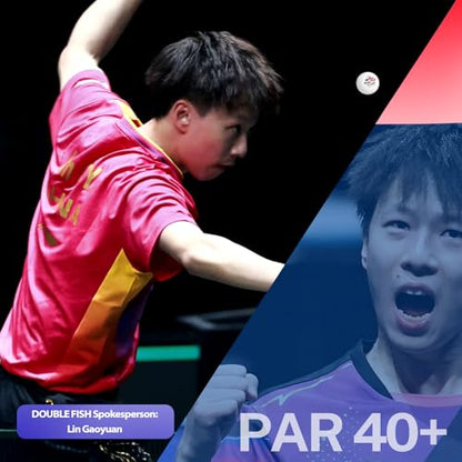 DOUBLE FISH 3-Star Table Tennis Balls for 2024 Games in PAR - White 40+ ABS Balls - High Performance & Ultimate Durability Ping Pong Balls 6 Pack