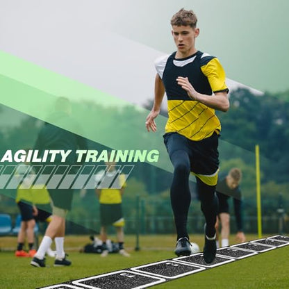 WinnerWhy Rubber Agility Ladder Non-Slip Rubber Speed Agility Training Ladder Pad for Soccer Football Footwork Training Equipment for Fitness Boxing Sports Quick Exercise Gym Workout