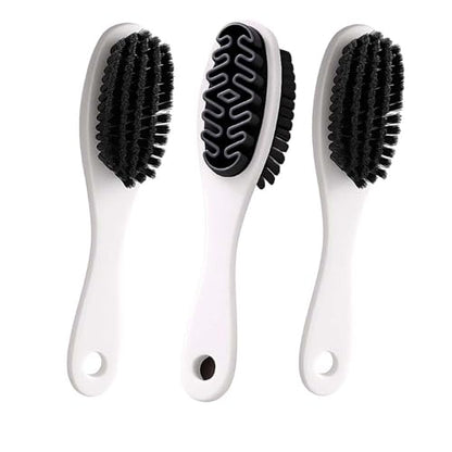 Suede Shoe Brush and Eraser,2 in 1 Scrub Suede Shoe Brush, Rubber Polish Eraser with Soft Plastic Bristles for Nubuck Cleaning (White Handle/3pcs) - color: White Handle/3pcs
