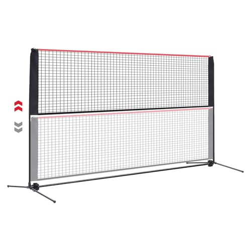 Portable Badminton Net Set, 10FT/14FT/17FT Wide, Adjustable Height Multi Sport Net for Pickleball, Tennis, Volleyball, Soccer Tennis, Indoor Outdoor with Carry Bag, Easy Setup for Backyard