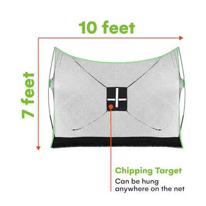 for Backyard Driving, Golf Practice Net, Dual-Turf Golf Mat, Chipping Target & Carry Bag