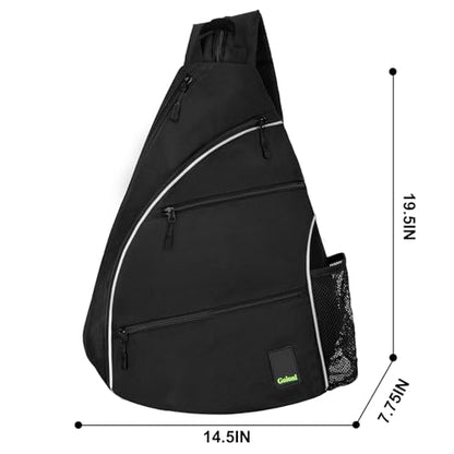 Goloni Pickleball Bag for Women Men, Convertible Pickleball Backpack Sling Bag with Fence Hook, Waterproof Polyester Paddle Bag with Multiple Compartments