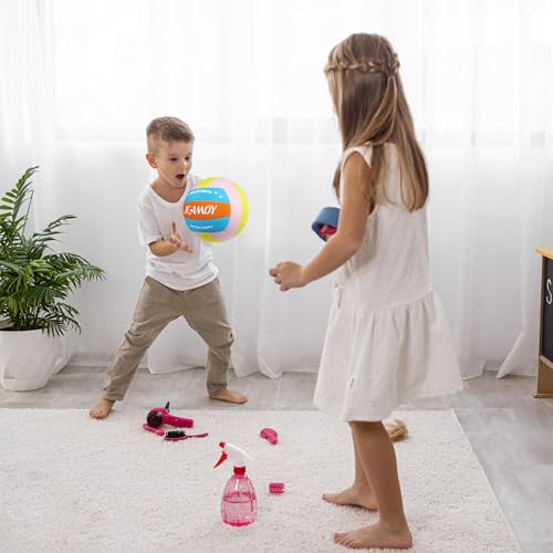 Soft Volleyball, Soft and Delicate to The Touch, Not Easy to Pill, Official Standard Size, Safe and Quiet, Perfect Choice for Family Training, Games and Gifts of All Ages - color: Double Pink