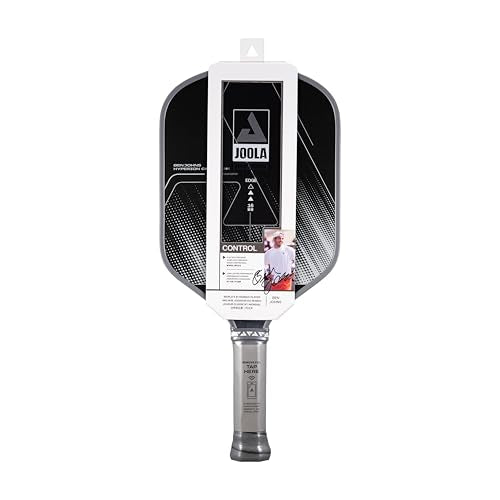 JOOLA Ben Johns CAS 16mm Carbon Fiber Pickleball Paddle - CAS Surface Tech - Control & Power Paddle - USAP Approved - Aero Curve - Feel-Tec Pure Grip - NFC Chip - color: Shadow Gray, size: Hyperion