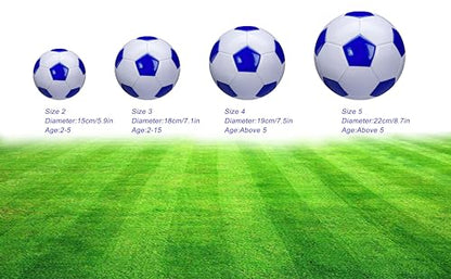 Soccer Ball Size 2,3,4,5 White Blue Outdoor and Indoor School Sports Activity Anti-Explosion Classic Design Suitable for Kids Toddler Boy Gift Training Practice - style: Size 2