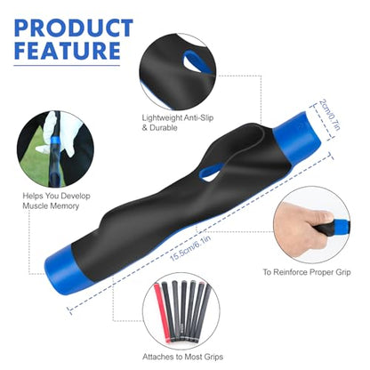 Golf Grip Trainer Golf Practice Tool, Easy To Carry to the Practice Area, Golf Swing Trainer Ensure the Right Grip Every Time, Golf Grip Training Aid, Golf Accessories Improve Your Swing Rhythm - color: Blue