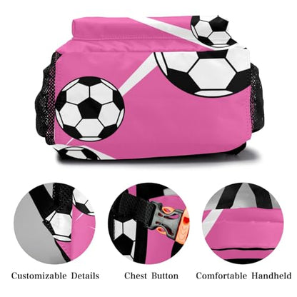 Sport Soccer Player Number Team Name Pink Personalized School Backpack for Teen Kid-Boy/Girl Primary Daypack Travel Bookbag - color: Option 34