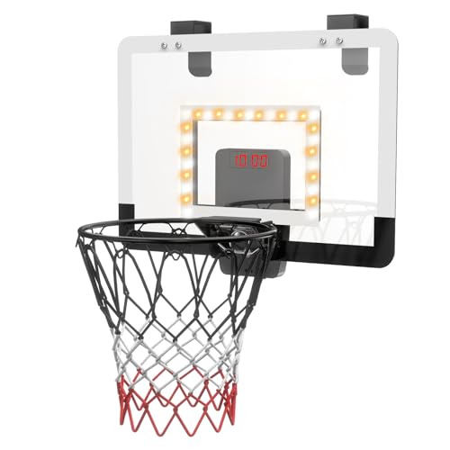 Indoor Mini Basketball Hoop Set for Kids for Door Wall Room with 3 Balls Electronic Scoreboard
