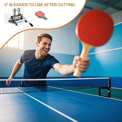 Table Tennis Racket Rubber Cutting Machine,Leather Die Cutting Machine,Double Roller Bearing Manual Press Ping-Pang Bat Rubber Edge Cutter Pasting Device,for Any Ping Pong Bats(20x20CM) - size: 20x20CM