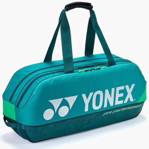 YONEX Pro Tournament Bag | Durable Lightweight Functional Breathable Multi-Compartment Tennis & Badminton Bag for Sport Gear - color: Dark Green