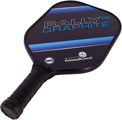 Rally PX Graphite Complete Pickleball Set for 4 Players (Portable Pickleball Net + 4 Graphite Paddles + 4 Outdoor Pickleballs + Duffel + 2 Chalk + Rules/Strategy Guide)