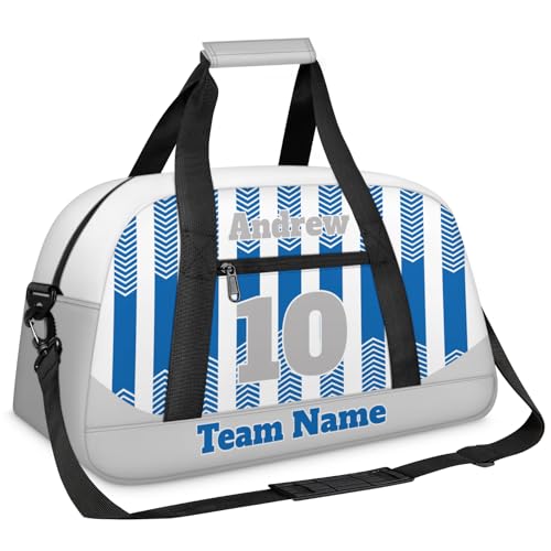 Basketball Soccer Gifts for Boys Girls - Custom Sports Duffle Bag, Personalized Name & Team Bag, Water-Resistant Gym Bag for Basketball, Soccer, Volleyball | Y-Cyan Grey - color: Y-Cyan Grey