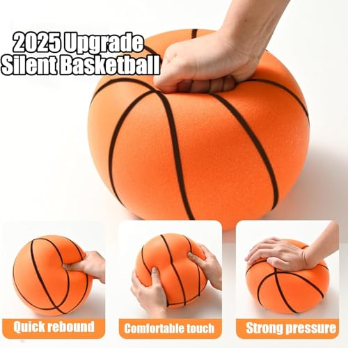 RVOGJP Silent Basketball Size 7 (29.5") - Upgrade Foam Basketball Arcade Game Indoor,Ball for Quiet Dribbling and Indoor Training,Pro PU Foam Ball – Higher Bounce