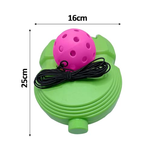 B Baosity Pickleball Trainer Pickleball Rebounder Pickleball Solo Equipment Portable Adult Kids Outdoor Sports Pickleball Training Base, Pink Ball Green