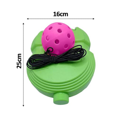 B Baosity Pickleball Trainer Pickleball Rebounder Pickleball Solo Equipment Portable Adult Kids Outdoor Sports Pickleball Training Base, Pink Ball Green