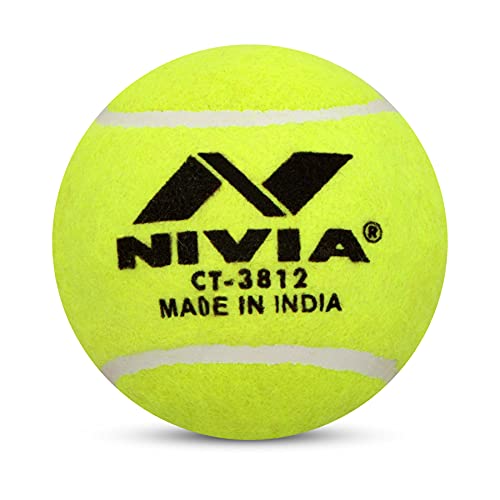 Nivia Heavy Tennis Ball Cricket Ball (Pack of 12) - color: Yellow