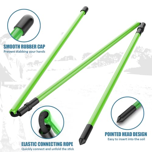 2 Pack Premium Golf Alignment Sticks, 48 Inches Fluorescent Green Golf Training Aid for Aiming, Putting, Full Swing, Collapsible Golf Swing Trainer with Clear Tube Sleeve for Easy Carrying