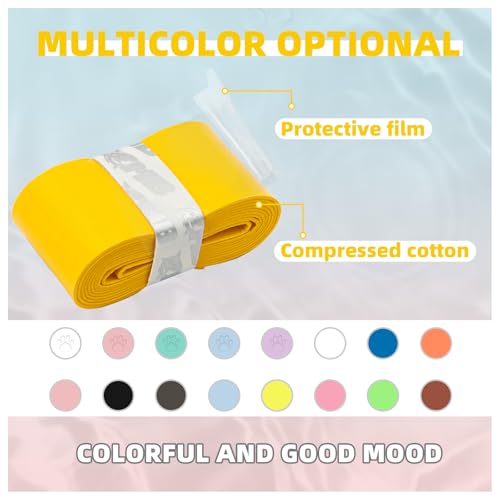 Tennis Racket Grip Tape 3 Pack, Racket Grips Soft Racquet Overgrips for Tennis, Pickleball and Badminton - Anti-Slip and Absorbent Tennis Grip Tape Set - color: Yellow