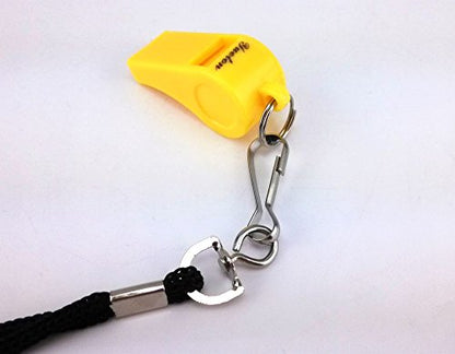 yueton Plastic Coach Whistles with Lanyard, Pack of 6 - color: Yellow