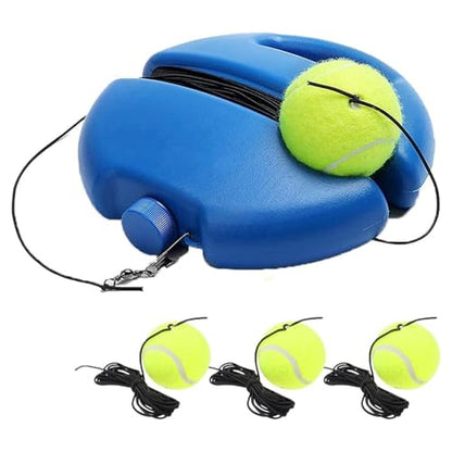 Tennis Trainer Rebound Ball with 3 String Balls, Portable Solo Training Equipment for Beginners, Self Practice Sport Exercise Tool (Blue)
