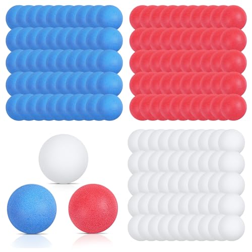 CIATBYYJ 150Packs Table Tennis Balls Multi Colored 40mm Plastic Pang Balls Bulk Pong Ball for Party Decoration Competitive Games Sports Activities(Red White Blue)