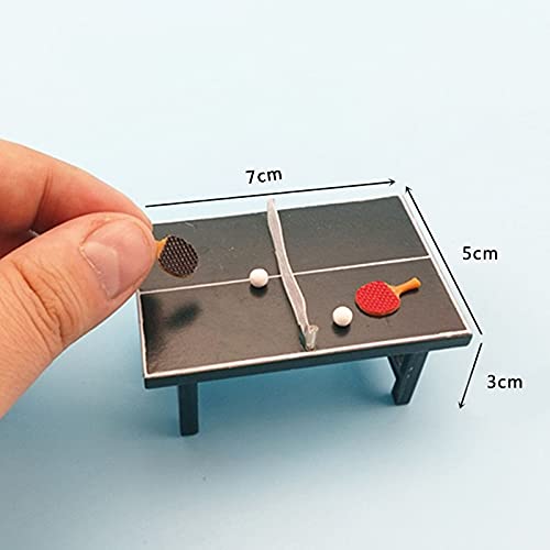 Acxico 1 Set 1:12 Mini Miniature Table Tennis Set Realistic Wooden Gift