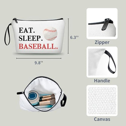 Baseball Themed Travel Makeup Bag, Multifunctional Cosmetic Case, Multicolour, Women's Gift for Mom, Sister, Friend, Travel/On-the-go, Daily Use, Toiletry - color: baseball 1