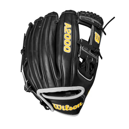 Wilson 2024 Classics Series A2000 Baseball Gloves - color: Black/Yellow/Grey, size: Infield - 11.5"