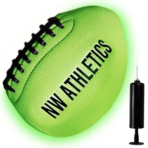 Glow in the Dark Pass Back Football, Automatic Rebounding Football for Kids and Youth Training, Pump Included