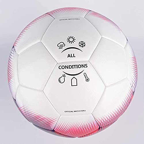 SHOKE Soccer Ball Size 5 Official Size Soccer Ball Thermal Bonded Training Slip Resistant - color: Purple Red(Deflate Single Ball)