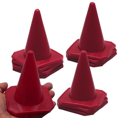 Bluedot Trading 4” Red Mini Plastic Traffic Cones | Set of 40 for Agility Training, RC Racing, Outdoor Activities, Sports Drills, Party Games