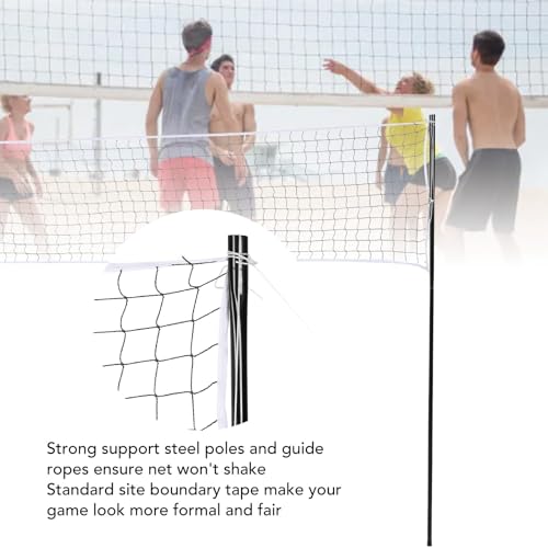 Professional Portable Outdoor Duty Volleyball Net Set,Premium Tote Classic Volleyball Set,Folding Portable Outdoor Volleyball Net,for Outdoor Beach Backyard