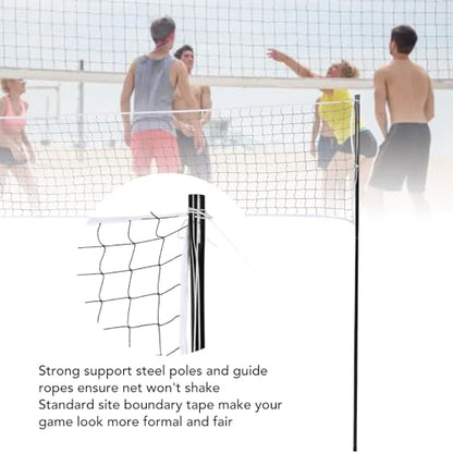 Professional Portable Outdoor Duty Volleyball Net Set,Premium Tote Classic Volleyball Set,Folding Portable Outdoor Volleyball Net,for Outdoor Beach Backyard