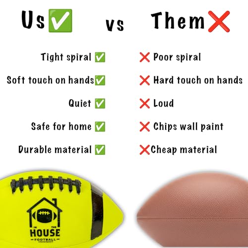 in The House Football – Soft Indoor Football for Kids (Ages 3+) & Adults | Lightweight & Safe for Inside Play | Perfect for Rainy Days, Dorm Rooms, Living Rooms & More | Gift for Boys