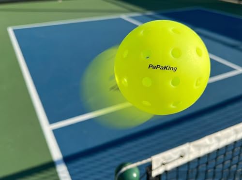 12 Pack Premium Pickleball Balls, Outdoor 40 Holes Pickleballs, High Visibility, Perfectly Balanced with High Bounce True Flight, Seamless Roto-Molded Crack-Resistant Design