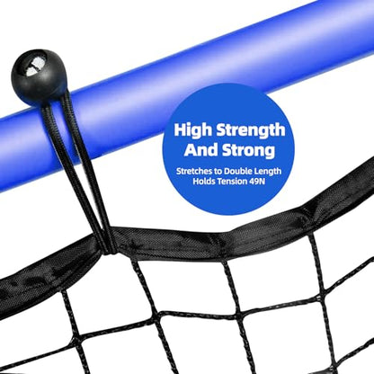 7x4 FT Volleyball Rebounder Net – Adjustable Solo Training Equipment for Backyard, Beach & Outdoor, Heavy-Duty 45-Layer Net with 5 Angles, 4 Ground Stakes & Accuracy Target Belt