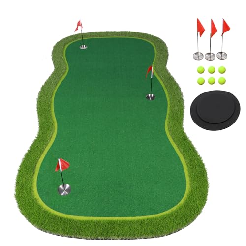 Golf Putting Green/Mat-Golf Training Mat- Professional Golf Practice Mat- Green Long Challenging Putter for Indoor/Outdoor - style: 5x10ft mat