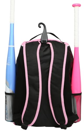 Athletico Softball Bat Bag - Backpack for Softball, Baseball, & T-Ball Equipment & Gear for Kids, Youth, and Adults | Holds Bat, Helmet, Glove, & Shoes | Separate Shoe Compartment, & Fence Hook