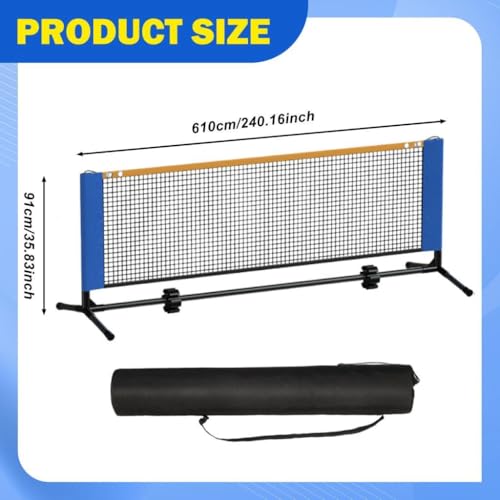 Generic Portable Pickleball Net with Storage Bag, Heavy-Duty, Ideal for Training, Tournaments, Garden Or Garage. - size: Iron Alloy 6.1m