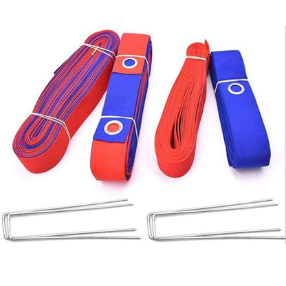 Portable Volleyball Court Boundary Lines for Sand Ideal for Beach Lawn Park Home and Outdoor Workouts Easy to Transport and Set Up (Red and Blue sandbags)