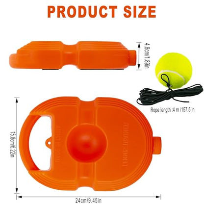 Tennis Trainer Rebound Ball with 3 String Balls, Solo Tennis Training Equipment, Portable Rebounder Kit for Beginners - color: Orange